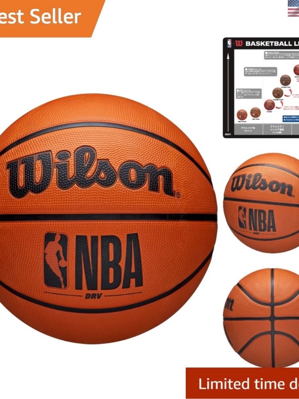 Wilson Orange Basketball with Black Logo